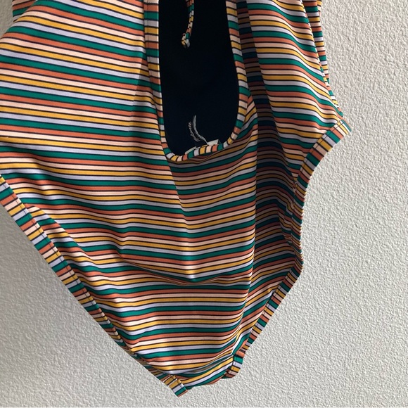 Madewell Second Wave Straight One-Piece Swimsuit in Rainbow Stripe - Picture 9 of 11